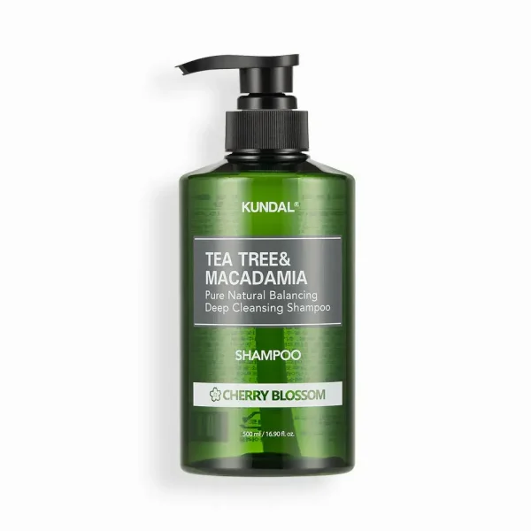 KUNDAL TEA TREE & MACADAMIA DEEP CLEANSING SHAMPOO 500ML - CHERRY BLOSSOM