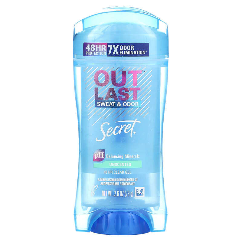 Secret, Outlast, Sweat & Odor, Antiperspirant Deodorant, Unscented